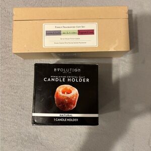 Candles and holder bundle